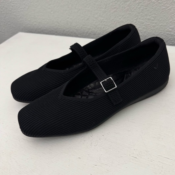 Vivaia Shoes - Vivaia Margot Square Toe Mary Jane Black Comfort Flat Shoes Size 43